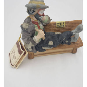 Flambro Wet Paint Emmett Kelly Clown Figurine with COA